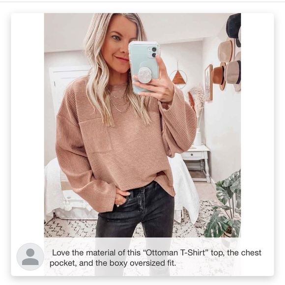 Woman’s grey long sleeve ottoman tee-shirt- A New Day - Picture 4 of 4